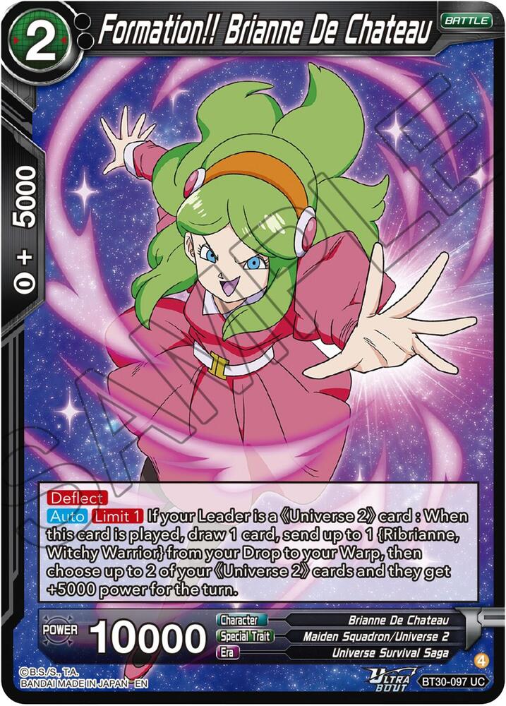 Formation!! Brianne De Chateau BT30-097 card from Three Glorious Fighters