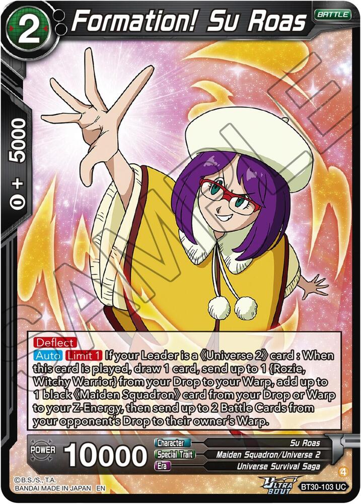 Formation! Su Roas BT30-103 card from Three Glorious Fighters