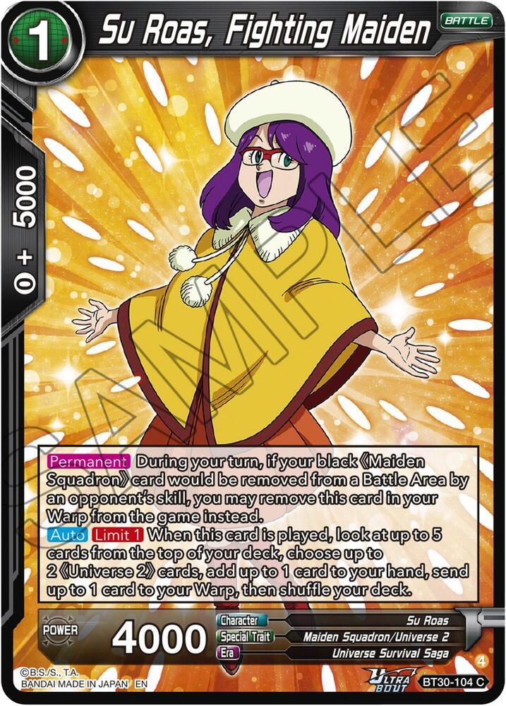 Su Roas, Fighting Maiden BT30-104 card from Three Glorious Fighters