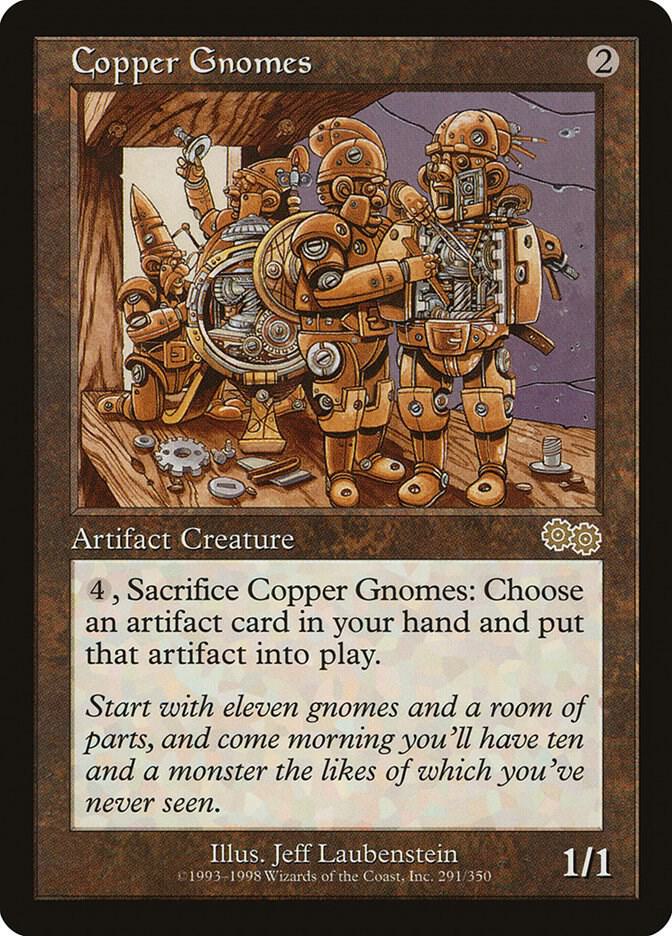 Copper Gnomes 291 card from Urza's Saga