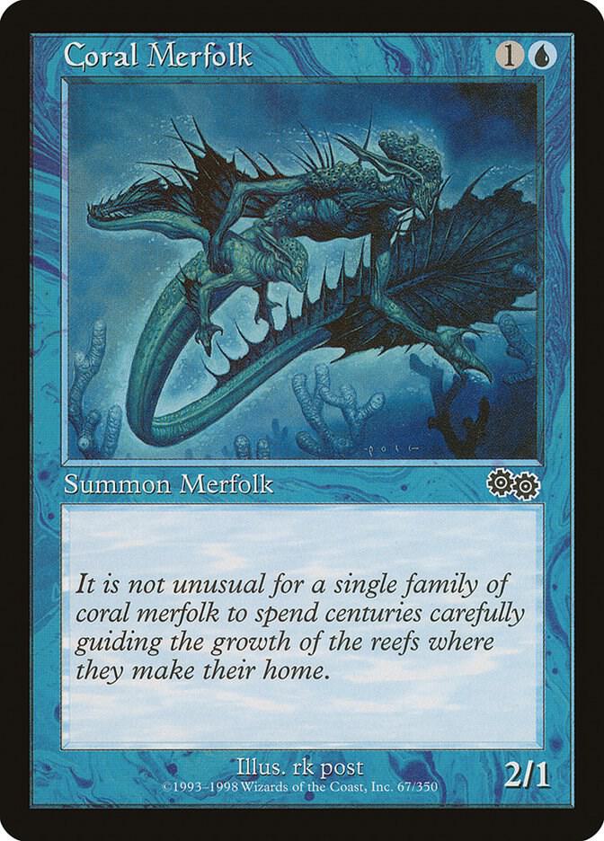 Coral Merfolk 67 card from Urza's Saga
