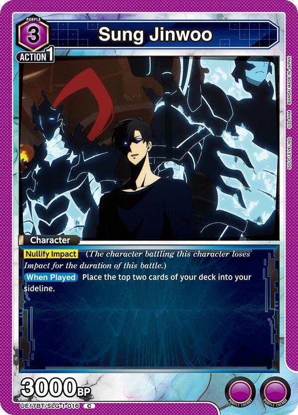 Sung Jinwoo UE17BT/SLG-1-016 card from UE17BT: SOLO LEVELING