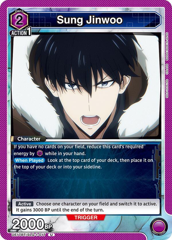 Sung Jinwoo UE17BT/SLG-1-017 card from UE17BT: SOLO LEVELING