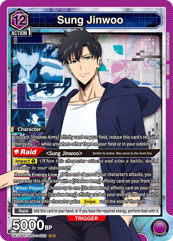 Sung Jinwoo UE17BT/SLG-1-022 card from UE17BT: SOLO LEVELING