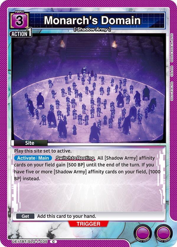 Monarch's Domain UE17BT/SLG-1-035 card from UE17BT: SOLO LEVELING