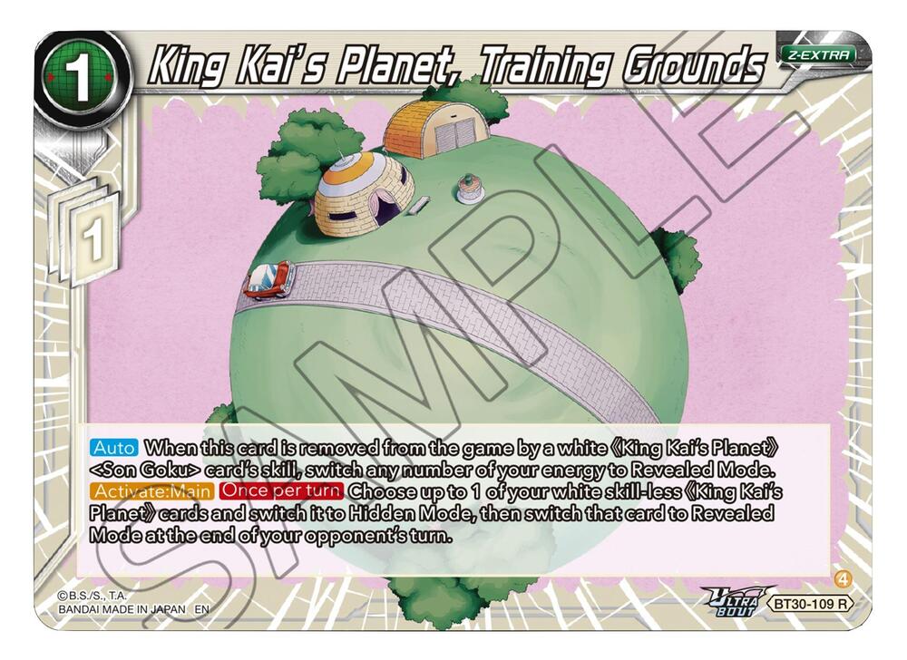 King Kai's Planet, Training Grounds BT30-109 card from Three Glorious Fighters