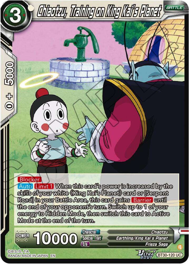 Chiaotzu, Training on King Kai's Planet BT30-120 card from Three Glorious Fighters