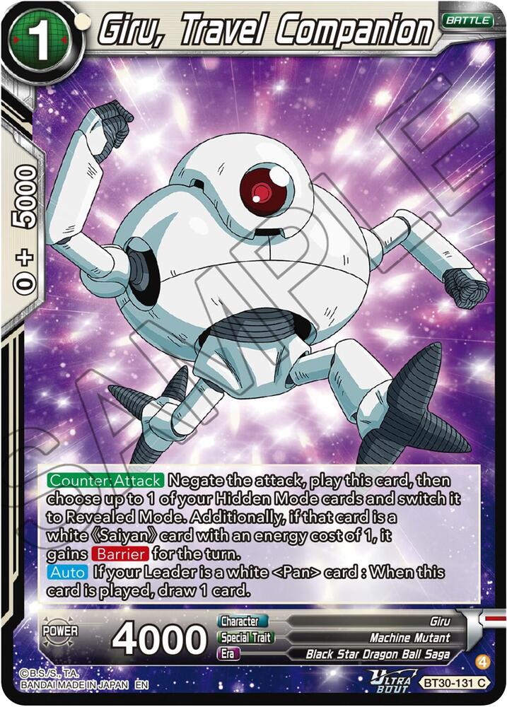 Giru, Travel Companion BT30-131 card from Three Glorious Fighters