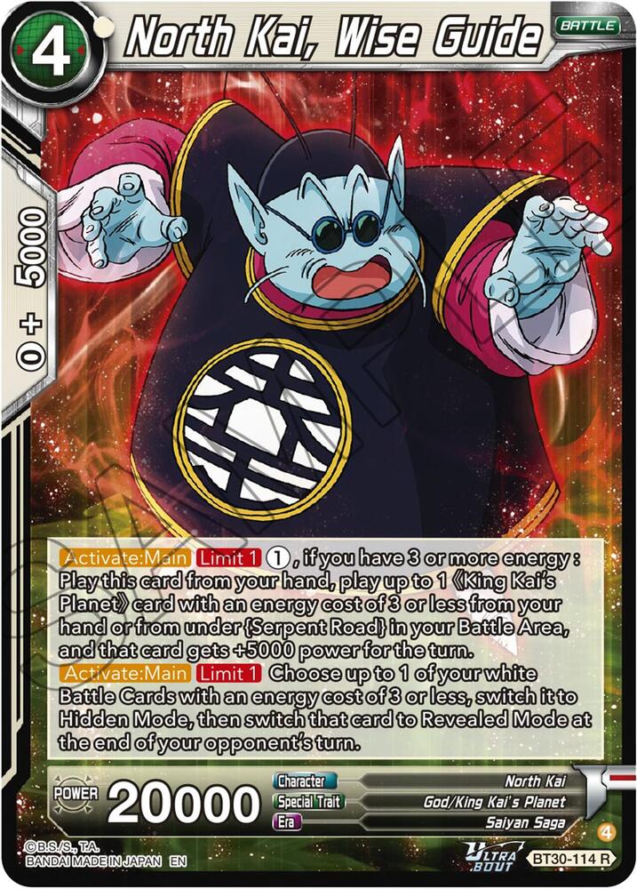 North Kai, Wise Guide BT30-114 card from Three Glorious Fighters