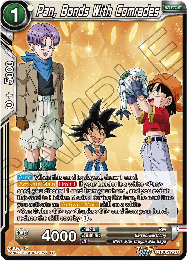 Pan, Bonds With Comrades BT30-126 card from Three Glorious Fighters
