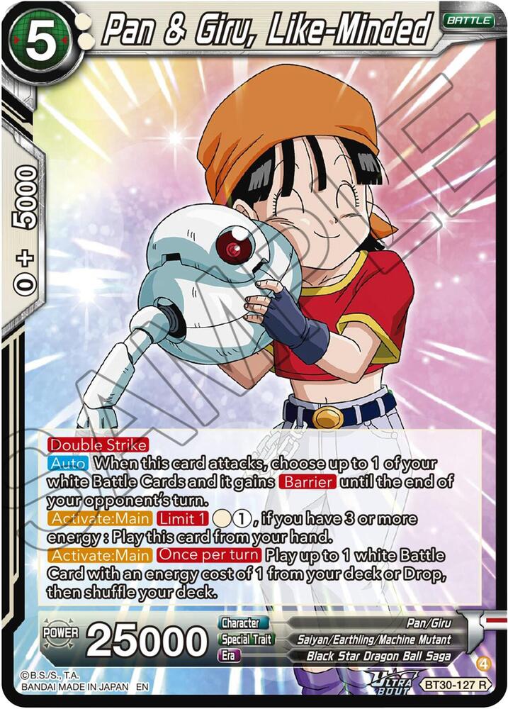 Pan & Giru, Like-Minded BT30-127 card from Three Glorious Fighters
