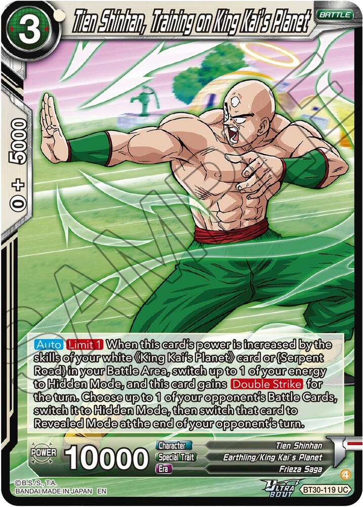 Tien Shinhan, Training on King Kai's Planet BT30-119 card from Three Glorious Fighters