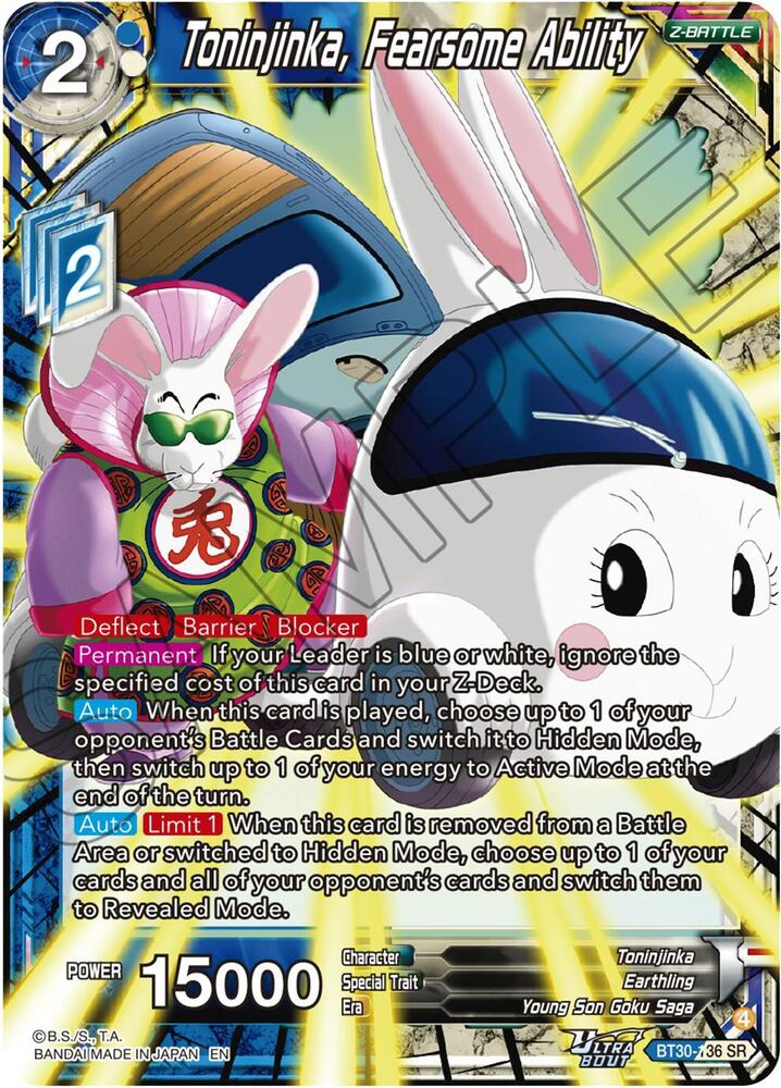 Toninjinka, Fearsone Ability BT30-136 card from Three Glorious Fighters