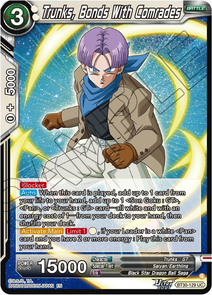 Trunks, Bonds With Comrades BT30-129 card from Three Glorious Fighters