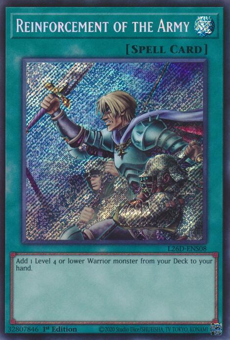 Reinforcement of the Army (Secret Rare) L26D-ENS08 card from Legendary Modern Decks 2026