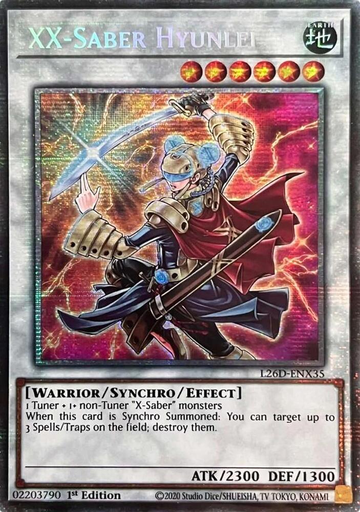 XX-Saber Hyunlei (Starlight Rare) L26D-ENX35 card from Legendary Modern Decks 2026