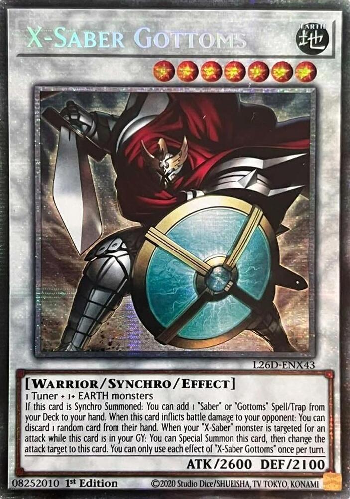 X-Saber Gottoms (Starlight Rare) L26D-ENX43 card from Legendary Modern Decks 2026