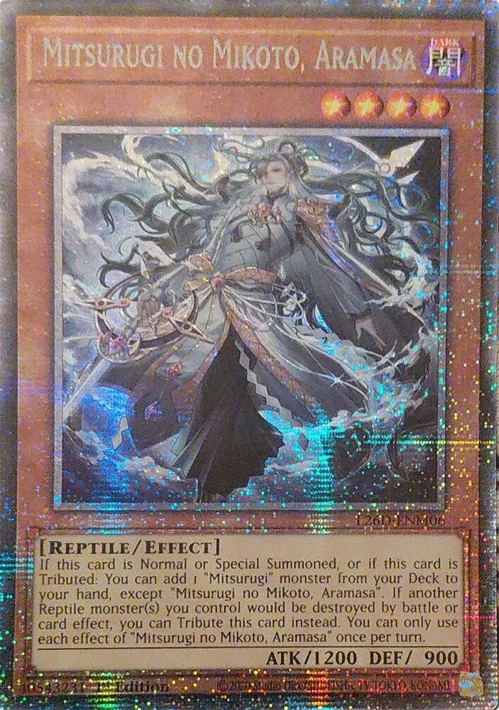 Mitsurugi no Mikoto, Aramasa (Starlight Rare) L26D-ENM06 card from Legendary Modern Decks 2026