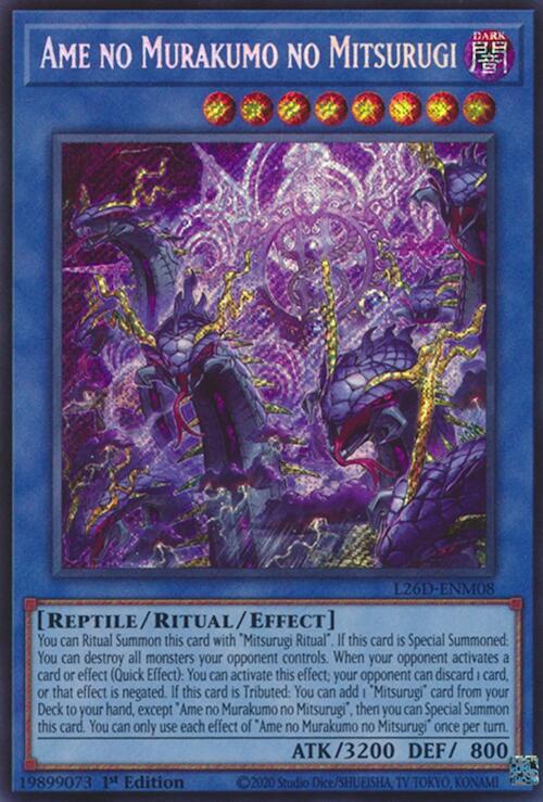 Ame no Murakumo no Mitsurugi (Secret Rare) L26D-ENM08 card from Legendary Modern Decks 2026