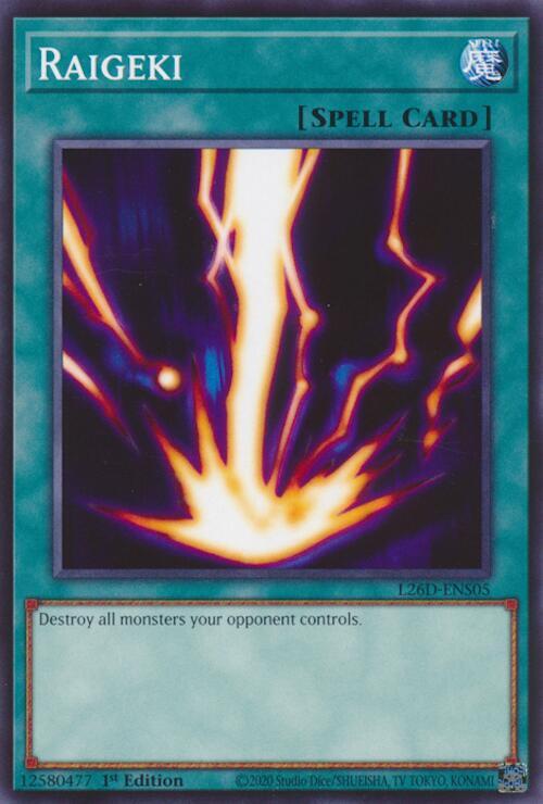 Raigeki L26D-ENS05 card from Legendary Modern Decks 2026
