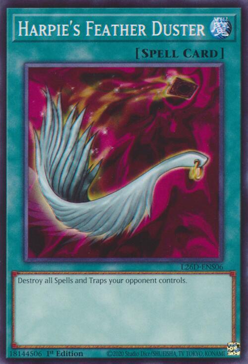 Harpie's Feather Duster L26D-ENS06 card from Legendary Modern Decks 2026