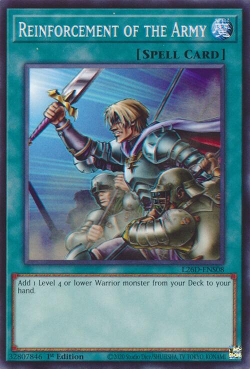 Reinforcement of the Army L26D-ENS08 card from Legendary Modern Decks 2026