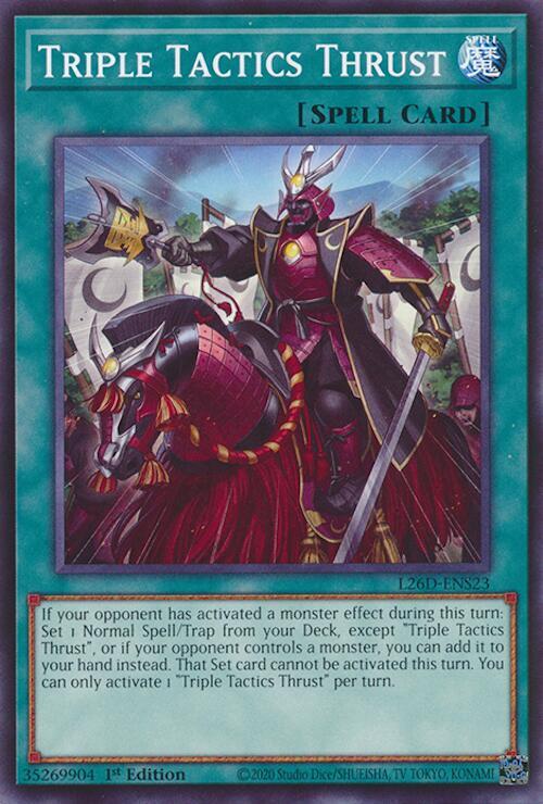 Triple Tactics Thrust L26D-ENS23 card from Legendary Modern Decks 2026