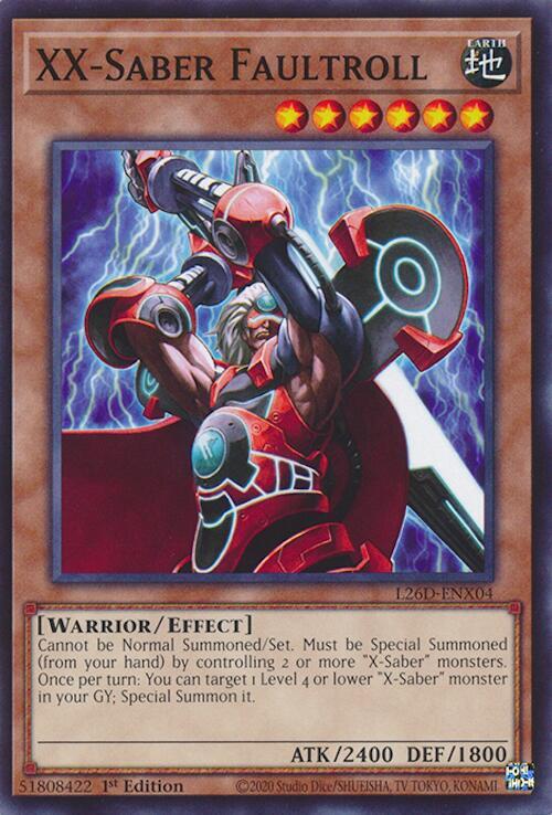 XX-Saber Faultroll L26D-ENX04 card from Legendary Modern Decks 2026
