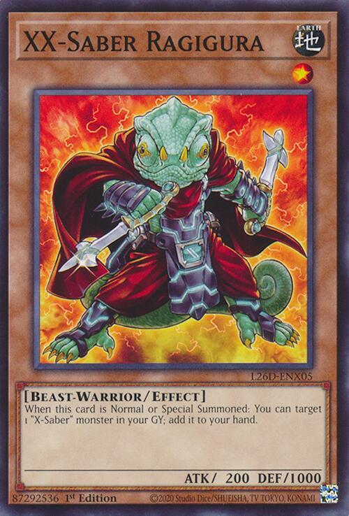 XX-Saber Ragigura L26D-ENX05 card from Legendary Modern Decks 2026