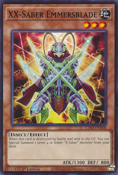 XX-Saber Emmersblade L26D-ENX08 card from Legendary Modern Decks 2026