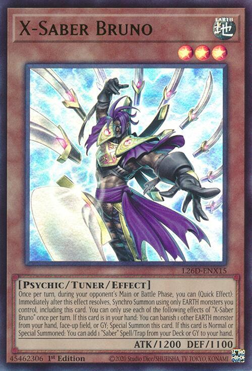 X-Saber Bruno (Ultra Rare) L26D-ENX15 card from Legendary Modern Decks 2026