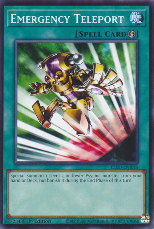 Emergency Teleport L26D-ENX16 card from Legendary Modern Decks 2026