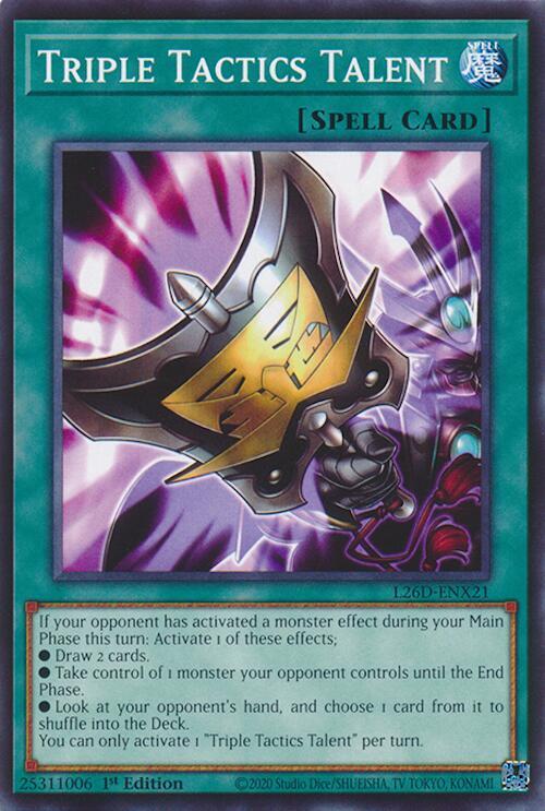 Triple Tactics Talent L26D-ENX21 card from Legendary Modern Decks 2026