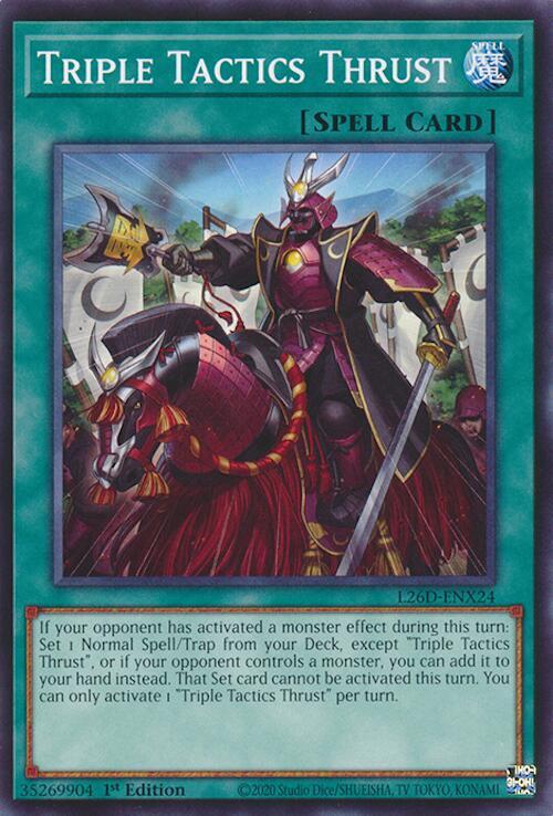 Triple Tactics Thrust L26D-ENX24 card from Legendary Modern Decks 2026