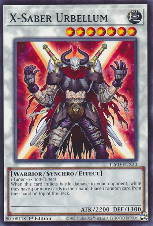 X-Saber Urbellum L26D-ENX30 card from Legendary Modern Decks 2026
