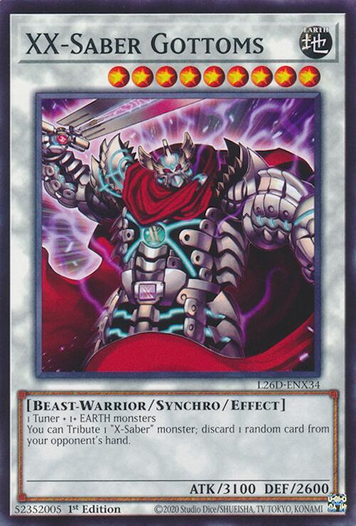 XX-Saber Gottoms L26D-ENX34 card from Legendary Modern Decks 2026