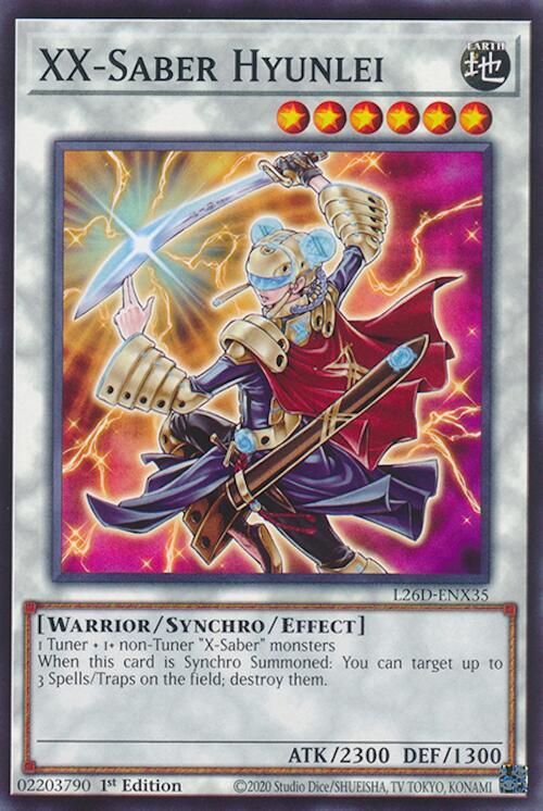 XX-Saber Hyunlei L26D-ENX35 card from Legendary Modern Decks 2026