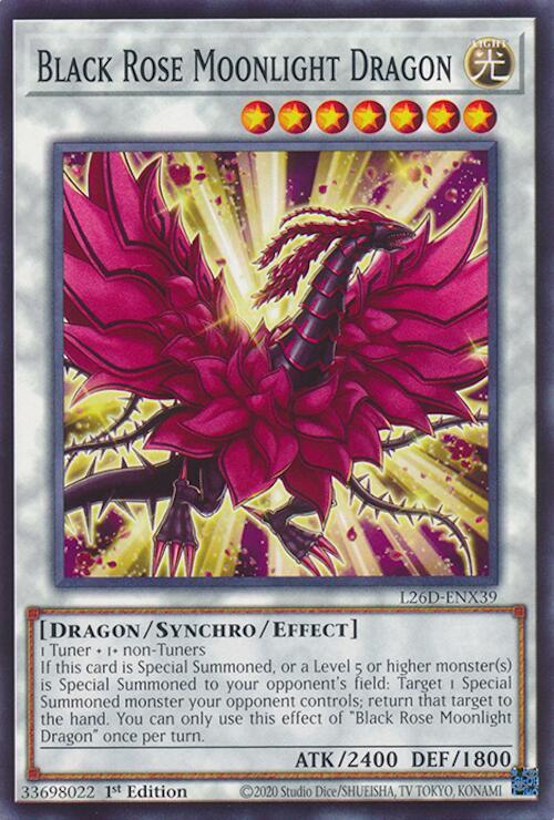 Black Rose Moonlight Dragon L26D-ENX39 card from Legendary Modern Decks 2026