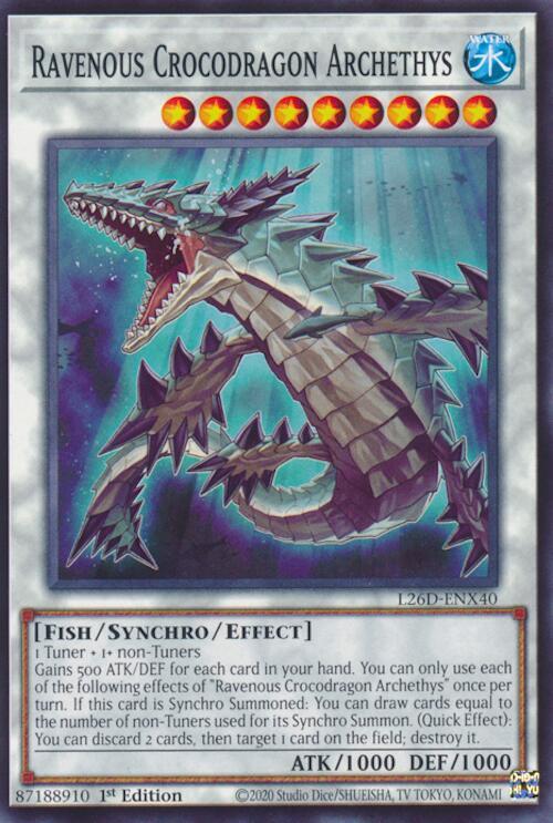 Ravenous Crocodragon Archethys L26D-ENX40 card from Legendary Modern Decks 2026