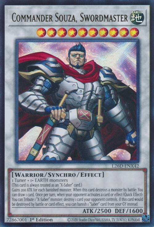 Commander Souza, Swordmaster L26D-ENX42 card from Legendary Modern Decks 2026