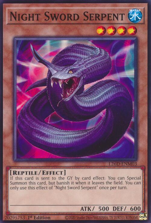 Night Sword Serpent L26D-ENM03 card from Legendary Modern Decks 2026