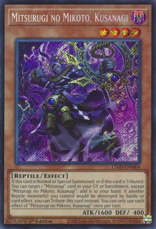 Mitsurugi no Mikoto, Kusanagi L26D-ENM04 card from Legendary Modern Decks 2026