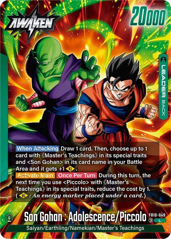 Son Gohan : Youth/Piccolo // Son Gohan : Adolescence/Piccolo FB10-049 card from Cross Force