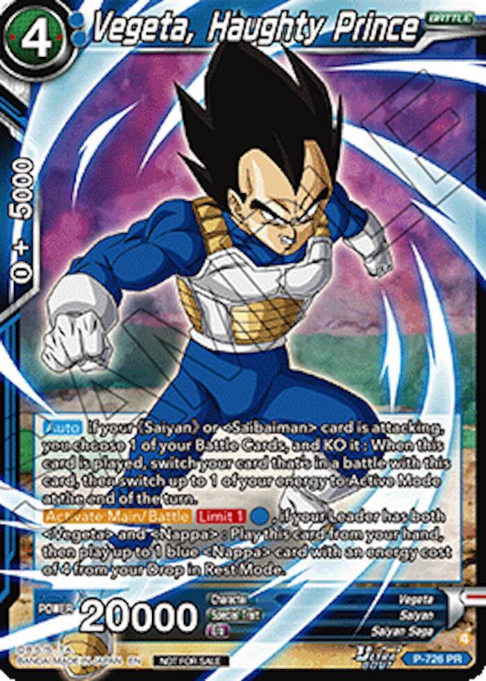 Vegeta, Haughty Prince (Ultra-Bout Series Tournament Pack Vol.2) P-726 card from Tournament Promotion Cards