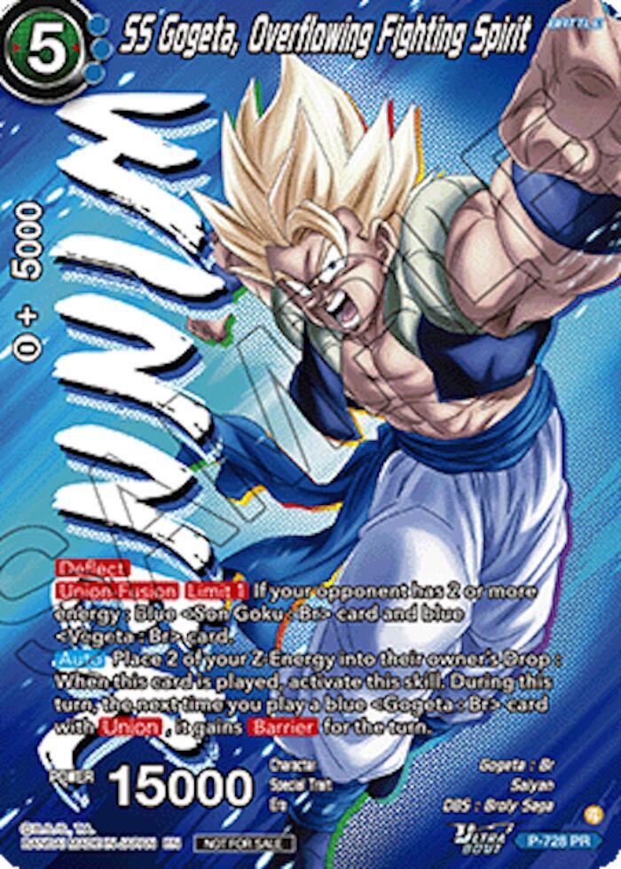 SS Gogeta, Overflowing Fighting Spirit (Ultra-Bout Series Tournament Pack Vol.2) (Winner) P-728 card from Tournament Promotion Cards