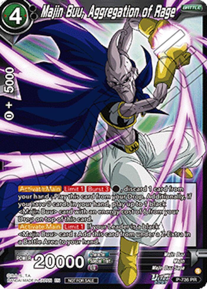 Majin Buu, Aggregation of Rage (Ultra-Bout Series Tournament Pack Vol.2) P-736 card from Tournament Promotion Cards