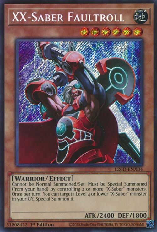 XX-Saber Faultroll (Secret Rare) L26D-ENX04 card from Legendary Modern Decks 2026