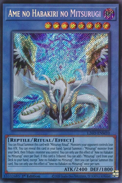 Ame no Habakiri no Mitsurugi (Secret Rare) L26D-ENM10 card from Legendary Modern Decks 2026