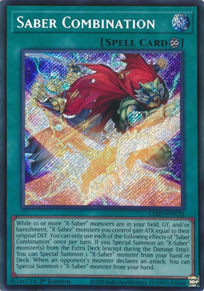 Saber Combination (Secret Rare) L26D-ENX25 card from Legendary Modern Decks 2026