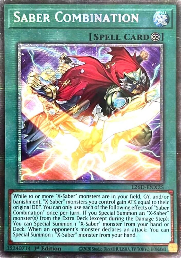 Saber Combination (Starlight Rare) L26D-ENX25 card from Legendary Modern Decks 2026